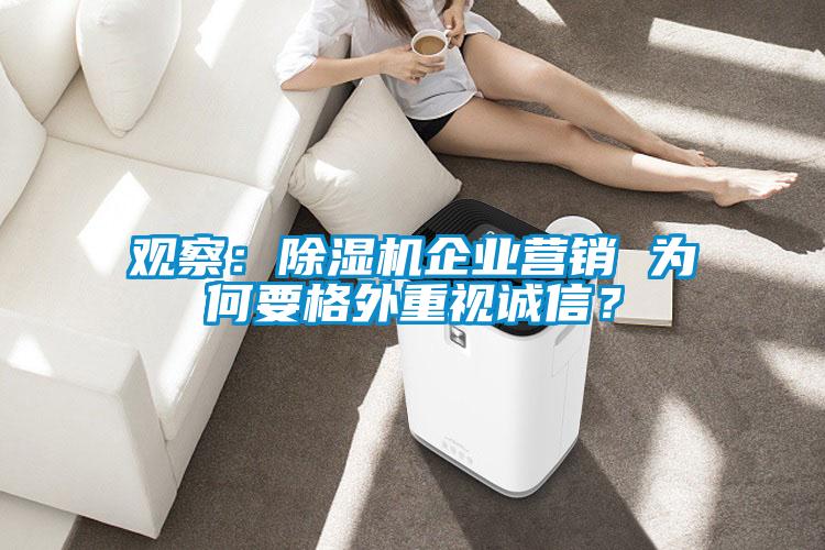 觀察：除濕機(jī)企業(yè)營(yíng)銷 為何要格外重視誠(chéng)信？